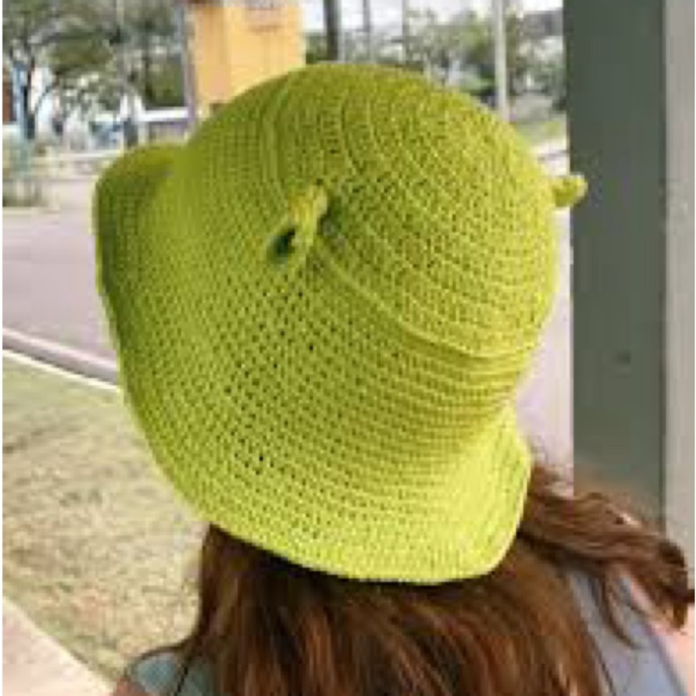 New Shrek 3D Ears Crochet Knit Bucket Hat One Size
